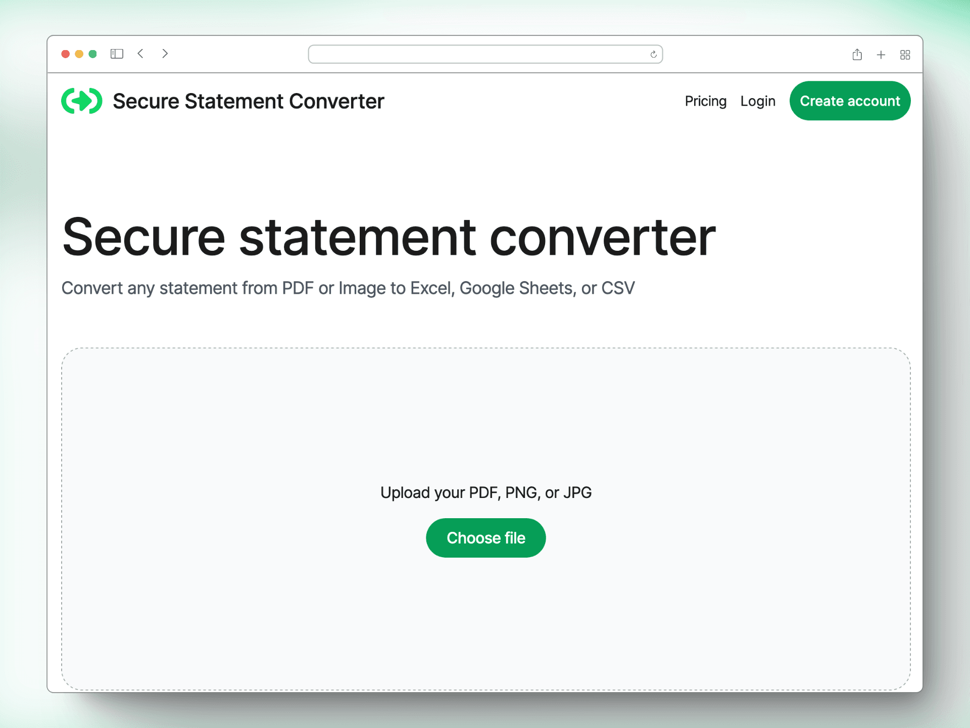 Secure Statement Converter - Convert Bank Statement PDF to Excel